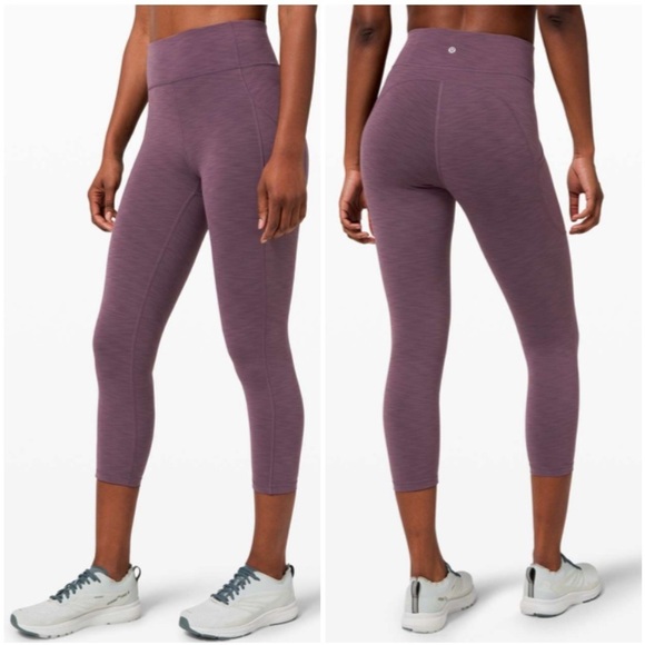 Lululemon Invigorate High-Rise Crop 23" in Heathered Black Currant Purple Size 4 - Picture 1 of 14